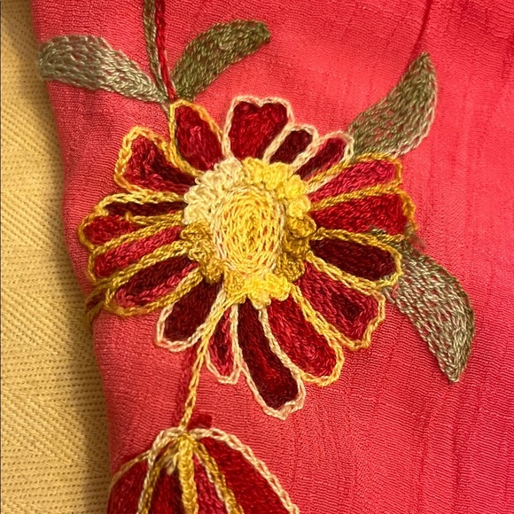 ANTHROPOLOGIE FIG and Flower Coral Floral Midi Dress size Medium. - Picture 8 of 13